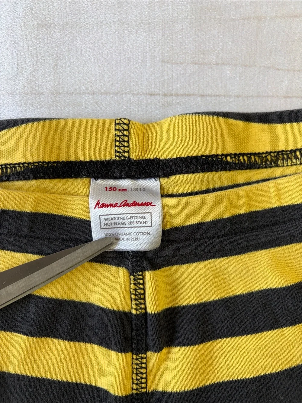 Hanna Andersson Yellow and Black Striped Kids Pajama Set
